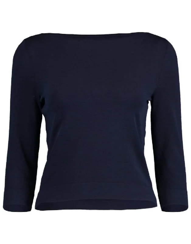 Three-Quarter Sleeve Boatneck Top