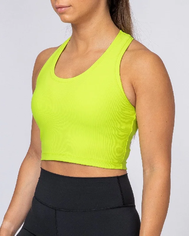 Ribbed Cropped Tank - Acid Lime