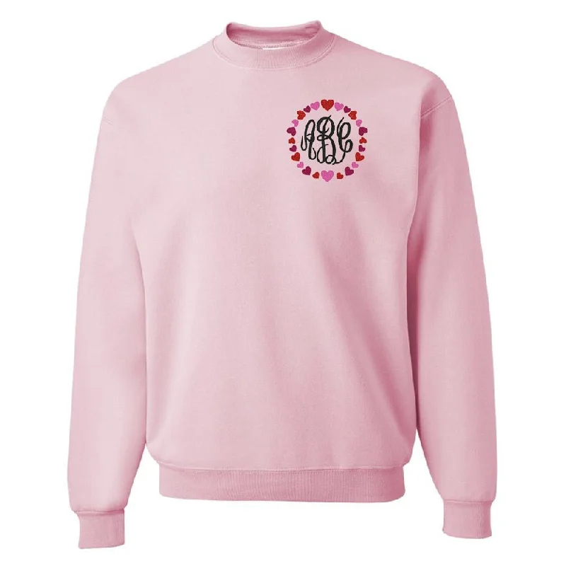 Monogrammed 'Heart Border' Crewneck Sweatshirt