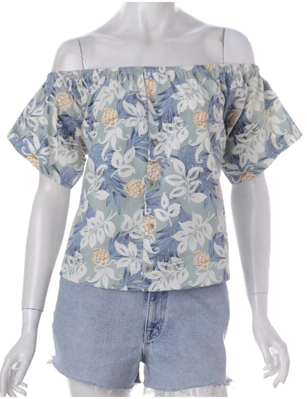 Label Hayley Hawaiian Off The Shoulder Top