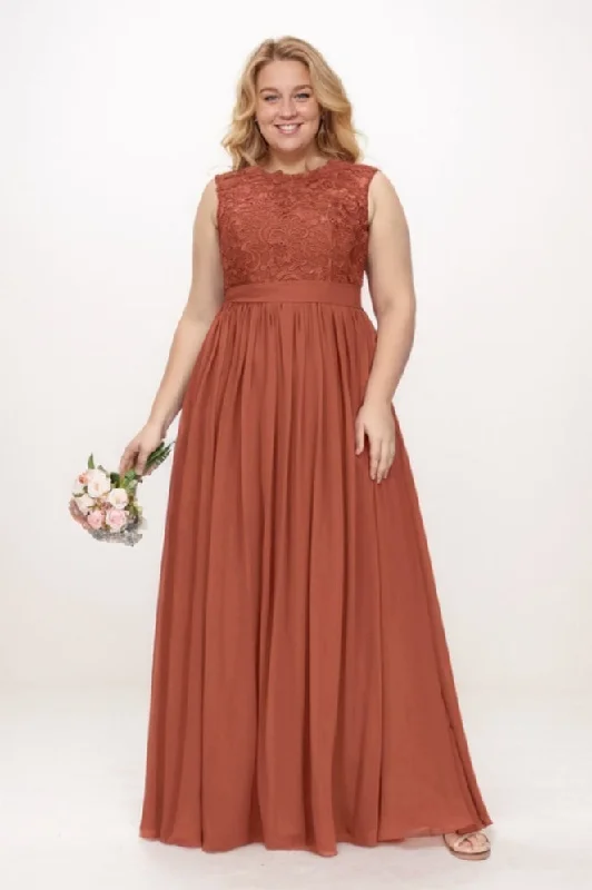 A-Line Maxi Chiffon Bridesmaid Dress CB0778