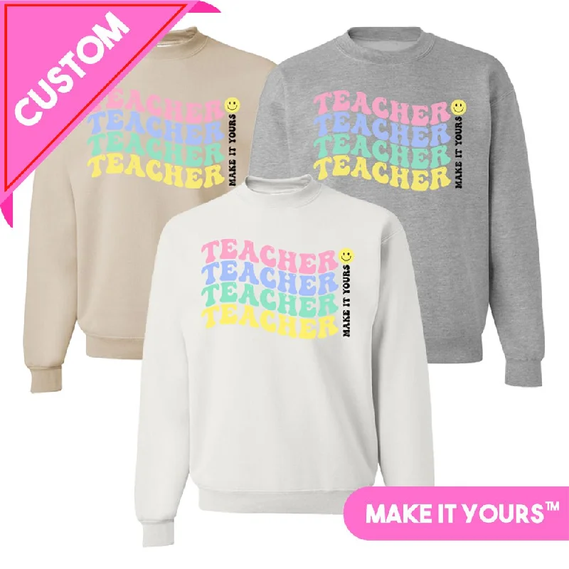 Make It Yours™ 'Retro Teacher' Crewneck Sweatshirt