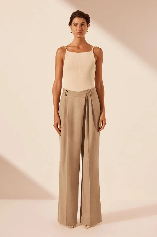 Shona Joy Asher Pleat Front Pant - Latte