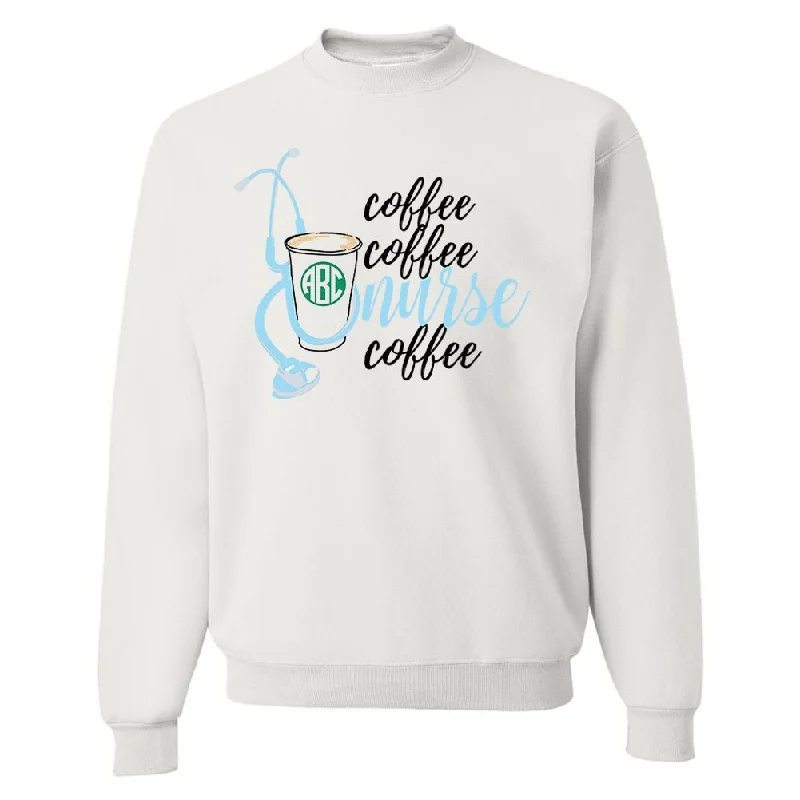 Monogrammed 'Coffee & Nurse' Crewneck Sweatshirt