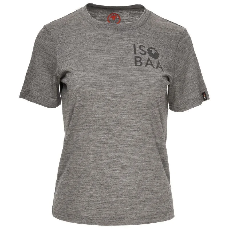 Womens Merino 150 Logo Tee (Charcoal)