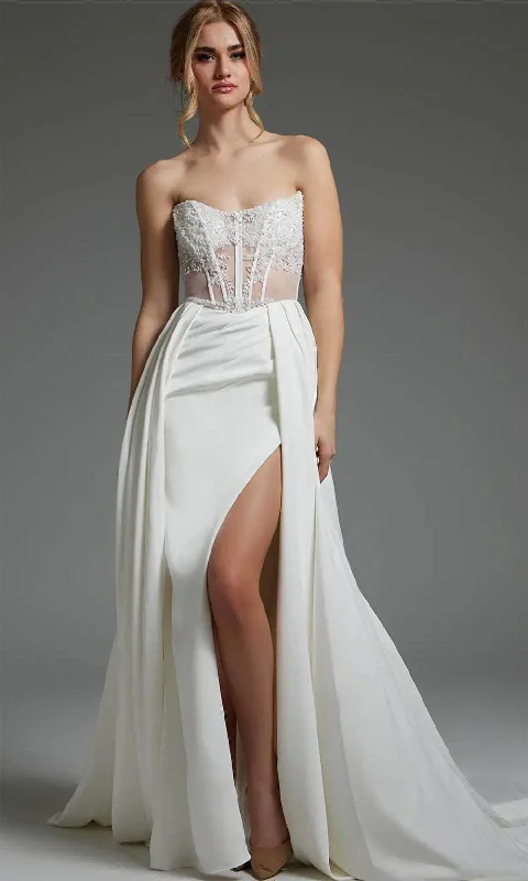 Jovani JB37128 - Corset Overskirt Bridal Gown