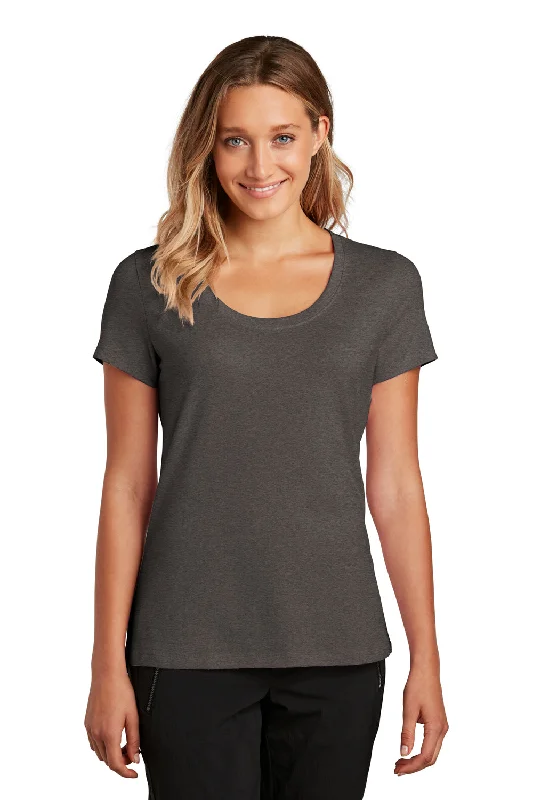 District Womens Flex Short Sleeve Scoop Neck T-Shirt - Heather Charcoal Grey