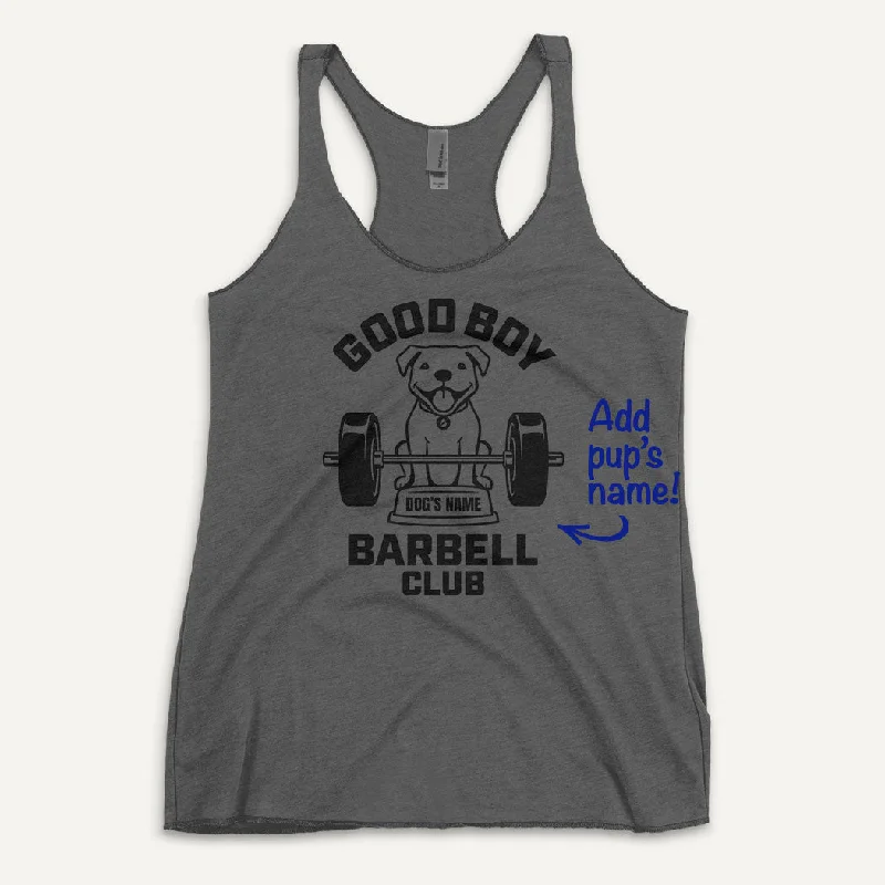 Good Boy Barbell Club Personalized Women’s Tank Top — Pit Bull