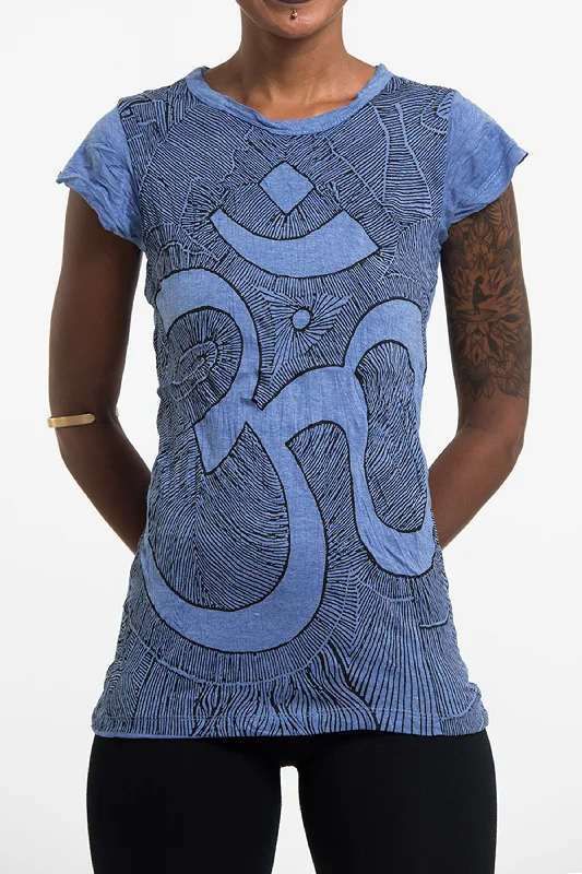 Womens Om T-Shirt in Blue