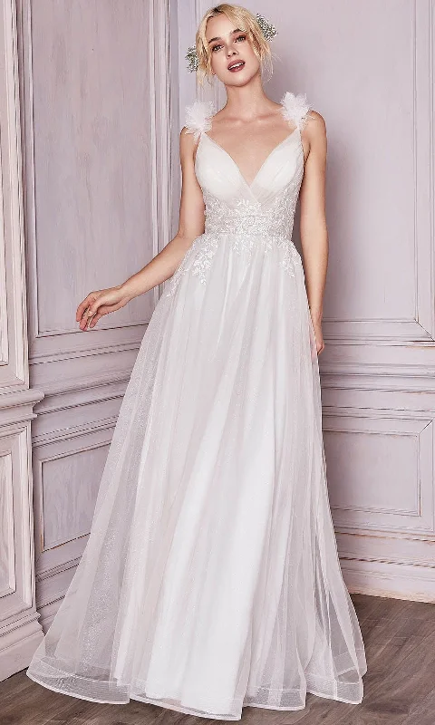 Cinderella Divine Bridal CD971W - V-neck Bridal Gown