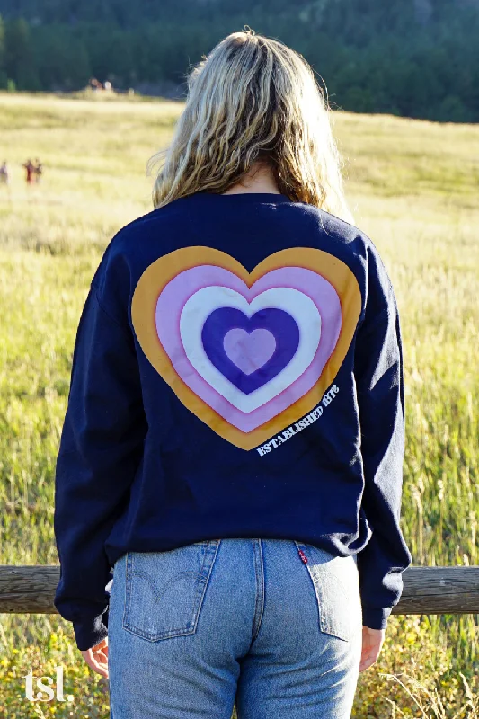 Alpha Epsilon Phi Heart on Heart Crewneck Sweatshirt