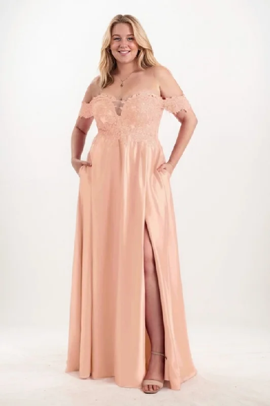 A-Line Maxi Satin Bridesmaid Dress CB0761