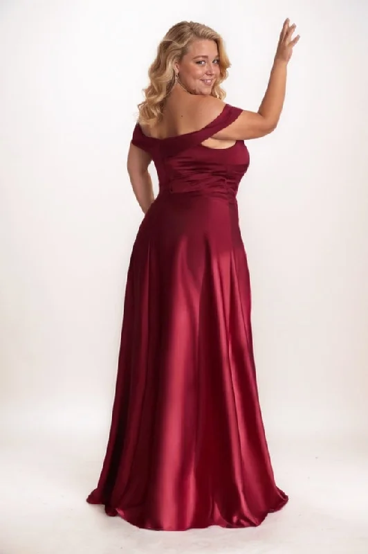 A-Line Maxi Luxe Satin Bridesmaid Dress CB0752