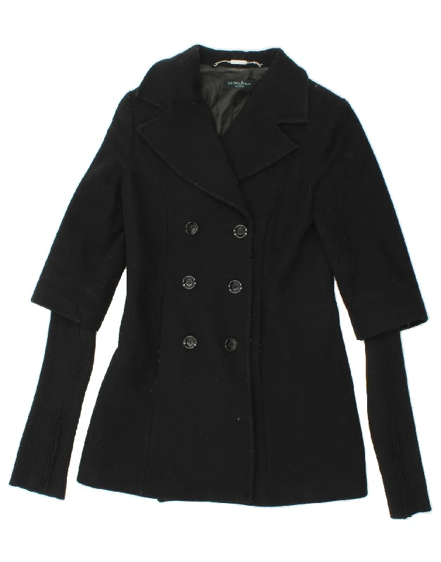 GUESS BY MARCIANO Womens Double Breasted Coat UK 10 Small Black