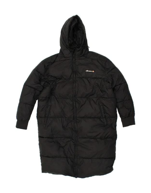 ELLESSE Womens Hooded Padded Coat UK 22 3XL Black Polyester