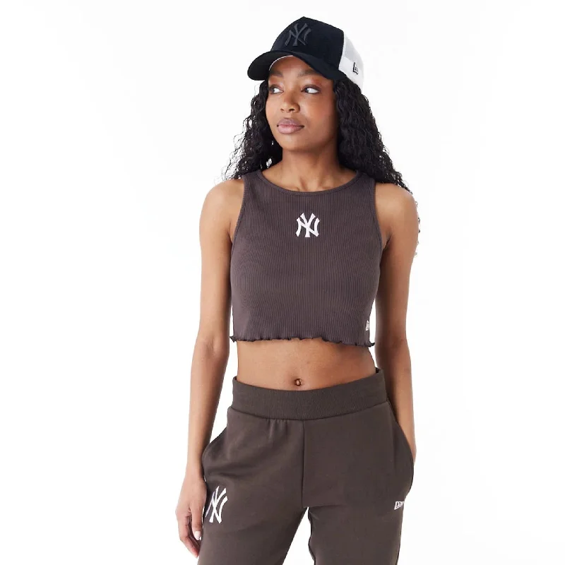 New York Yankees MLB Lifestyle Brown Crop Tank Top