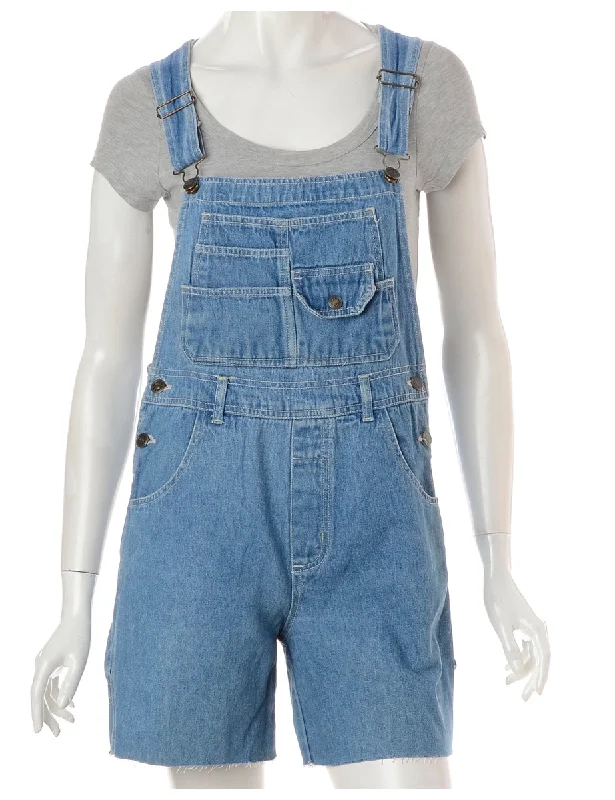 Label Jackie Cropped Denim Dungarees