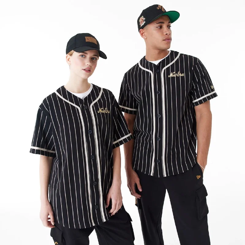 New Era Pinstripe Black Jersey