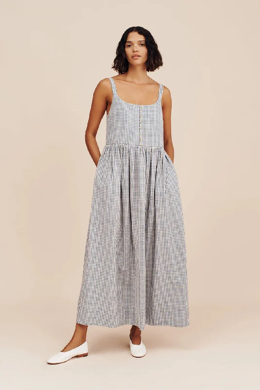 MIRA DRESS - BLUE GINGHAM