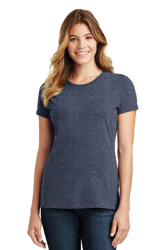 Port & Company Womens Fan Favorite Short Sleeve Crewneck T-Shirt - Heather Navy Blue