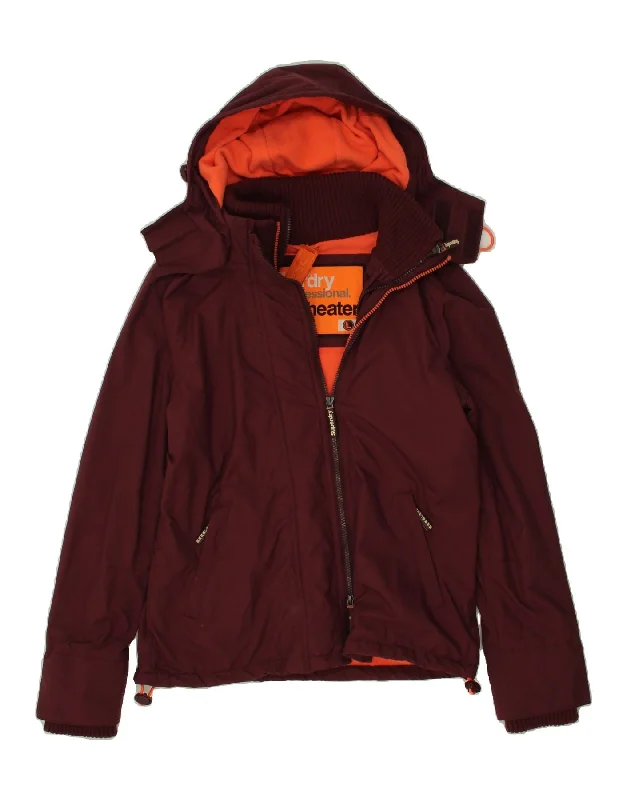 SUPERDRY Womens The Windcheater Windbreaker Jacket UK 16 Large Maroon