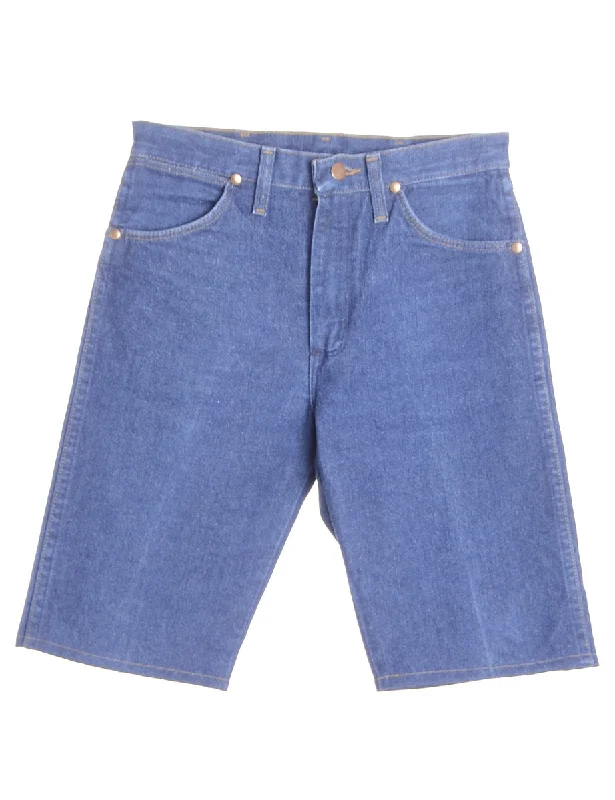 Label Hemmed Denim Shorts