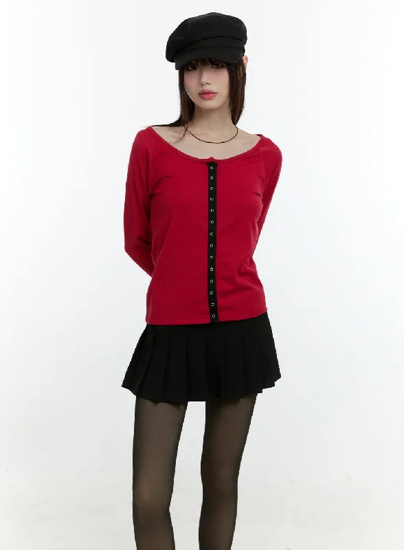 Contrast Buttoned Cardigan CF507