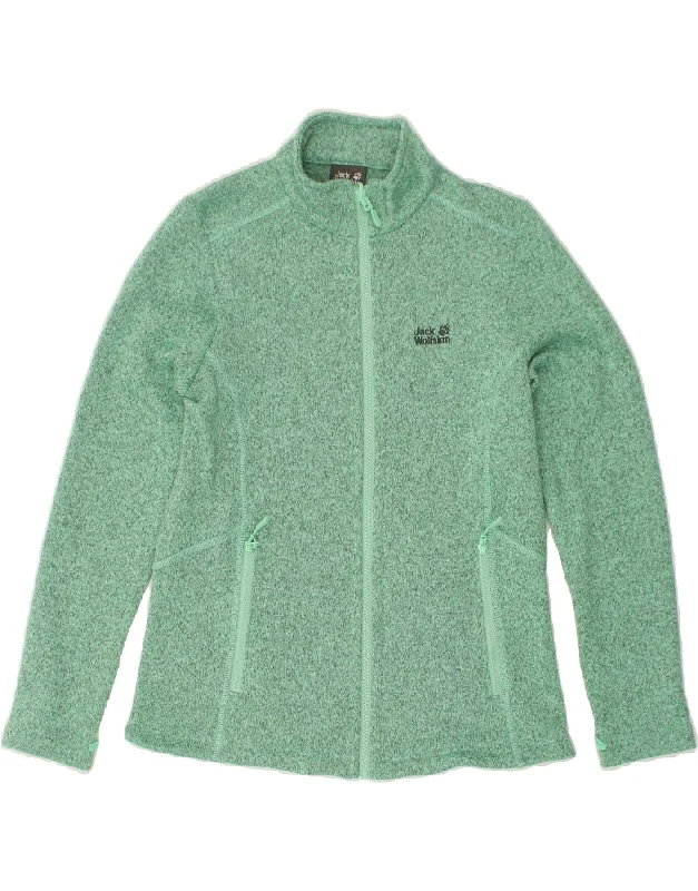 JACK WOLFSKIN Womens Fleece Jacket UK 10/12 Medium Green Polyester