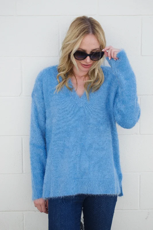 Mumu Blue Fuzzy Sweater