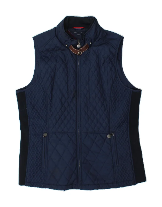 TOMMY HILFIGER Womens Quilted Gilet UK 20 2XL Navy Blue Polyester