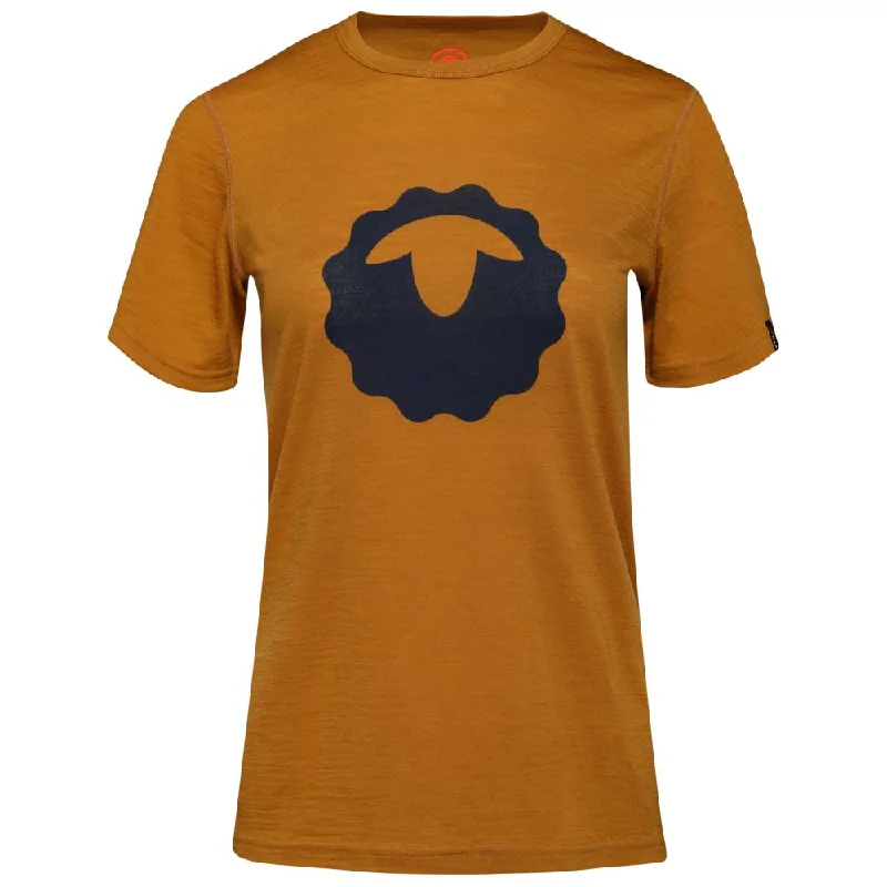 Womens Merino 150 Emblem Tee (Mustard/Navy)