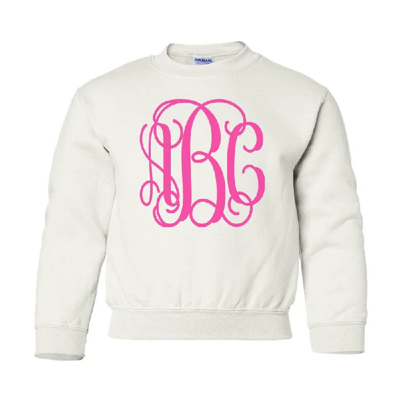 Kids Monogrammed Big Print Crewneck Sweatshirt