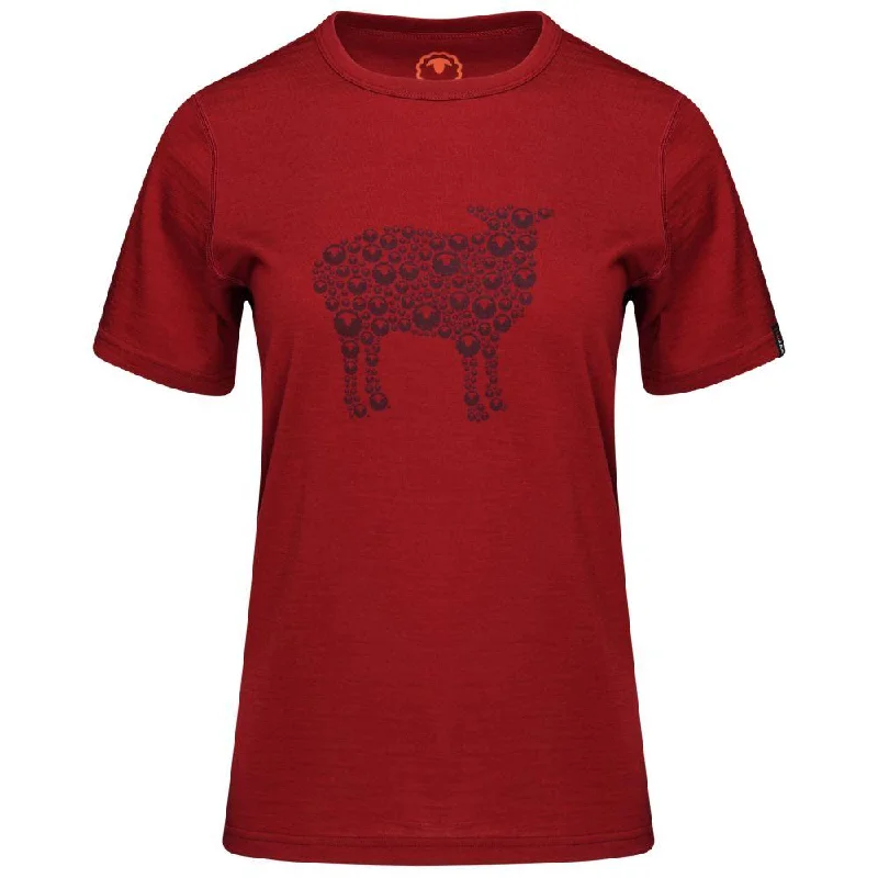 Womens Merino 150 Sheep Tee (Red)