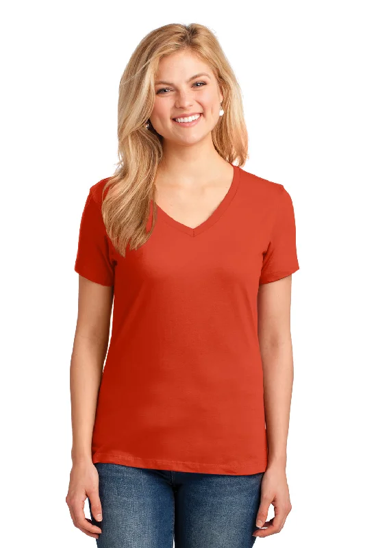 Port & Company Womens Core Short Sleeve V-Neck T-Shirt - Orange