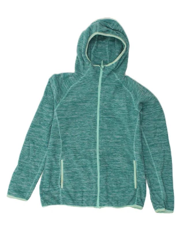 MOUNTAIN WAREHOUSE Womens Hooded Fleece Jacket UK 12 Medium Turquoise