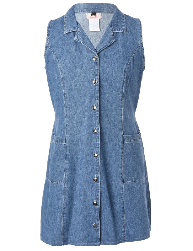 Label Heather Shortened Denim Dress