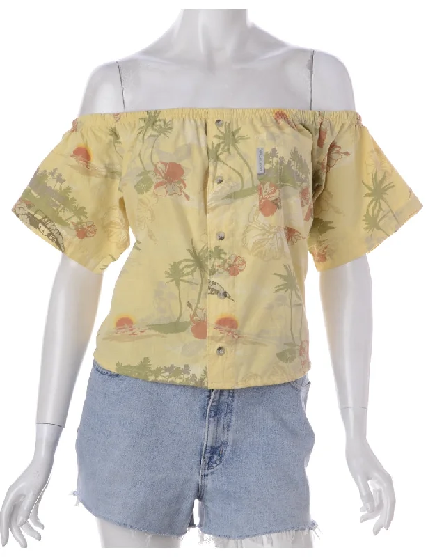 Label Hayley Hawaiian Off The Shoulder Top