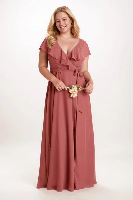 A-Line Maxi Chiffon Bridesmaid Dress CB0746