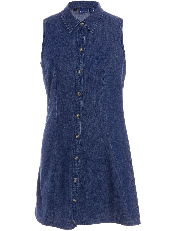 Label Heather Shortened Denim Dress