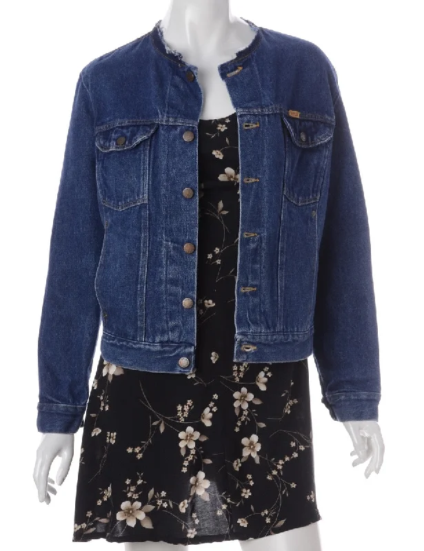 Label Indigo Collarless Denim Jacket