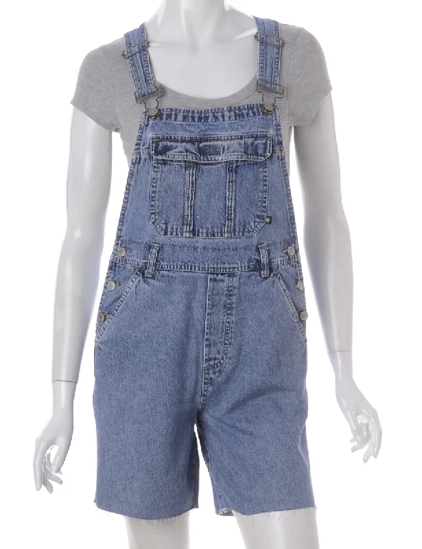 Label Jackie Cropped Denim Dungarees