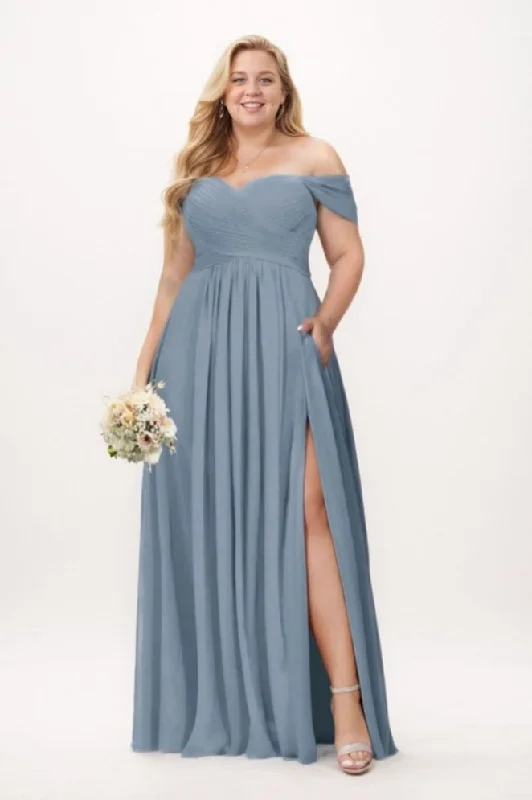 A-Line Maxi Chiffon Bridesmaid Dress CB0776