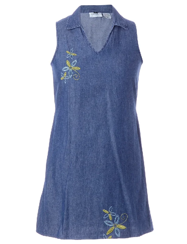 Label Heather Shortened Denim Dress