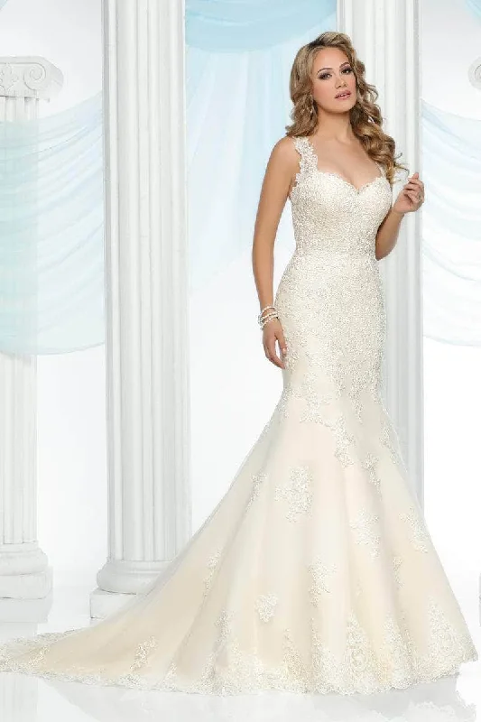 Da Vinci 50429 - Embroidered Trumpet Bridal Gown