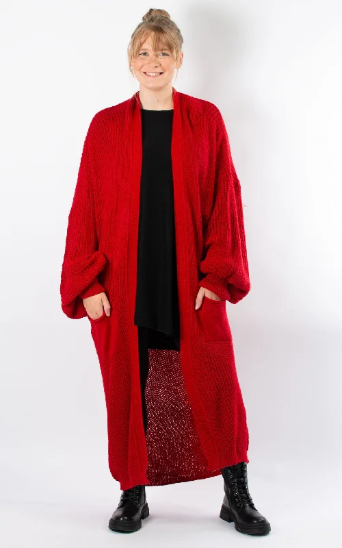 Ottie Oversized Cardigan | Red