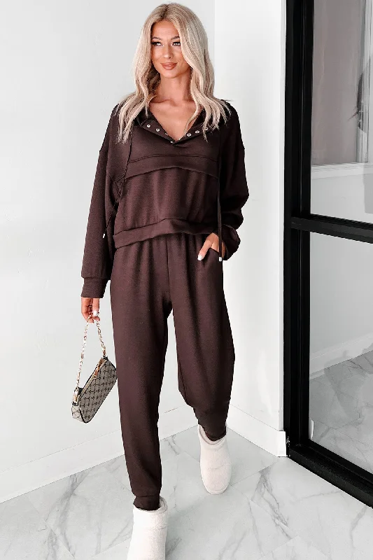 Cool As A Cucumber Hoodie & Sweatpants Set (Chocolate)