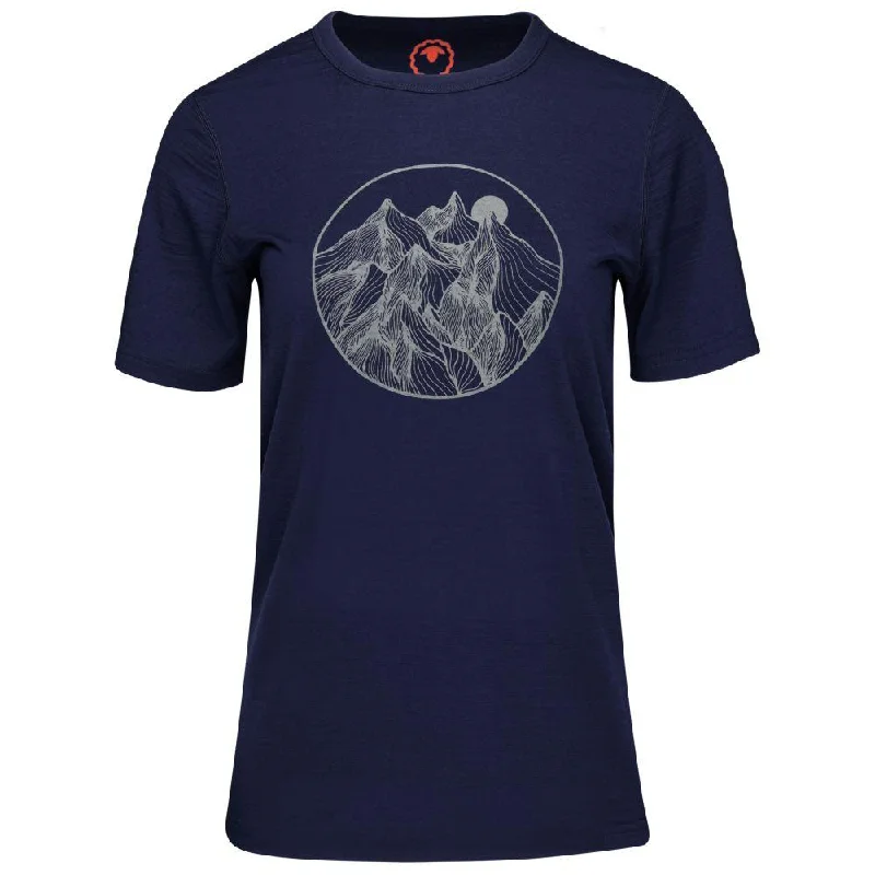 Womens Merino 150 Mountains Tee (Navy)