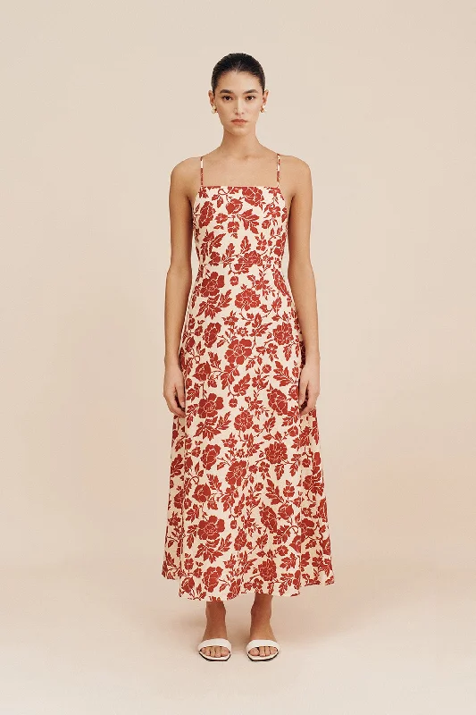 LORI DRESS - SCARLET BLOOM