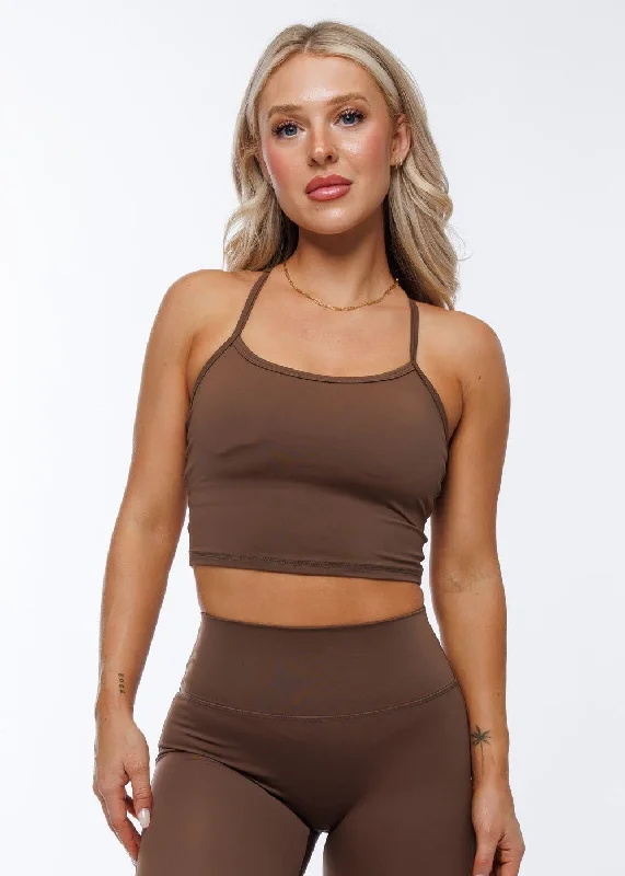 Vantage Cropped Tank - Chocolate