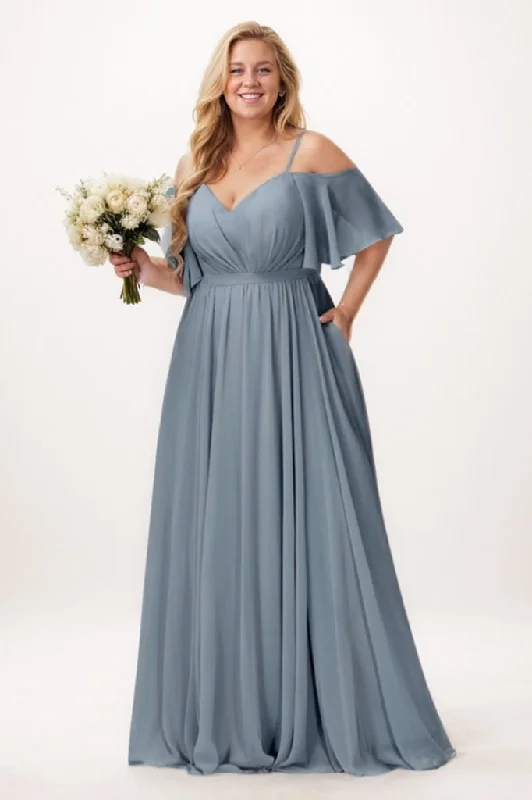 A-Line Maxi Chiffon Bridesmaid Dress CB0775